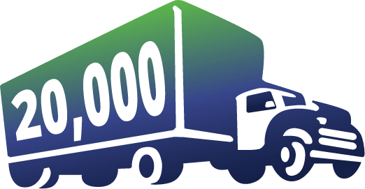 Truck icon with 20,000 written on the side